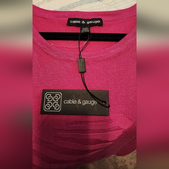 Cable & Gauge Top Large Pink - Picture 5 of 7